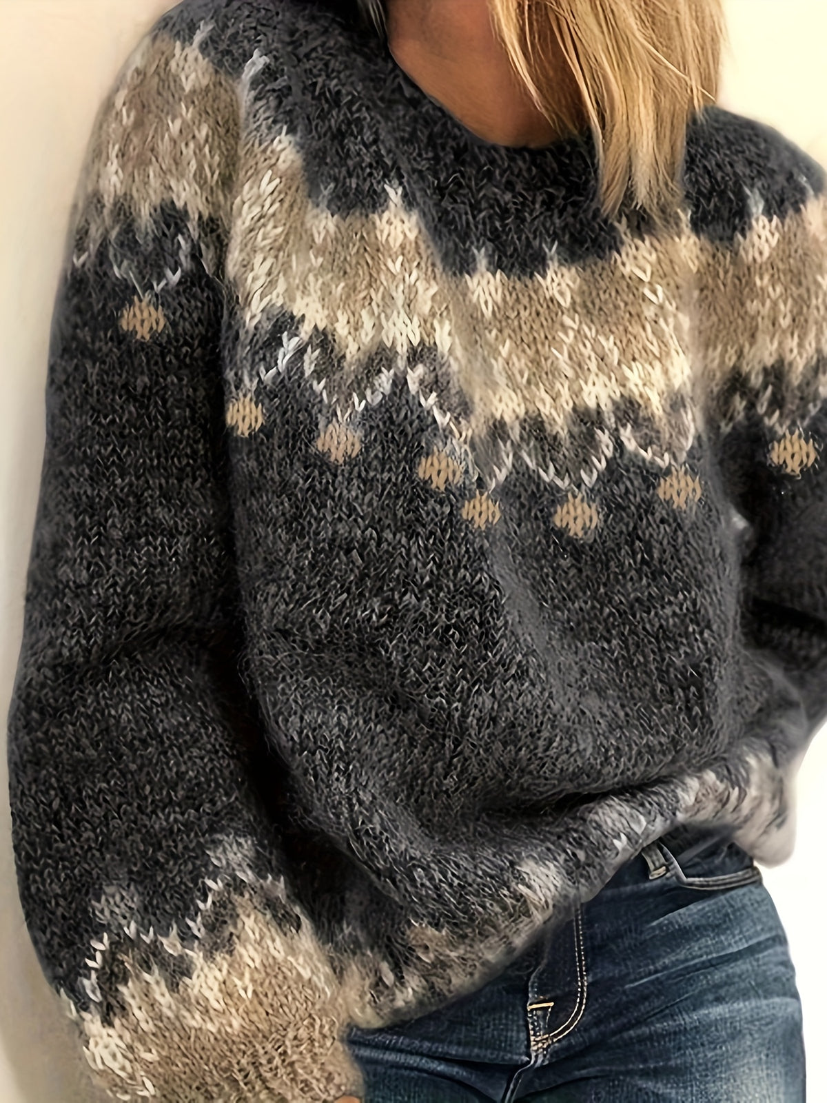 Milena - Jersey de Cuello Redondo