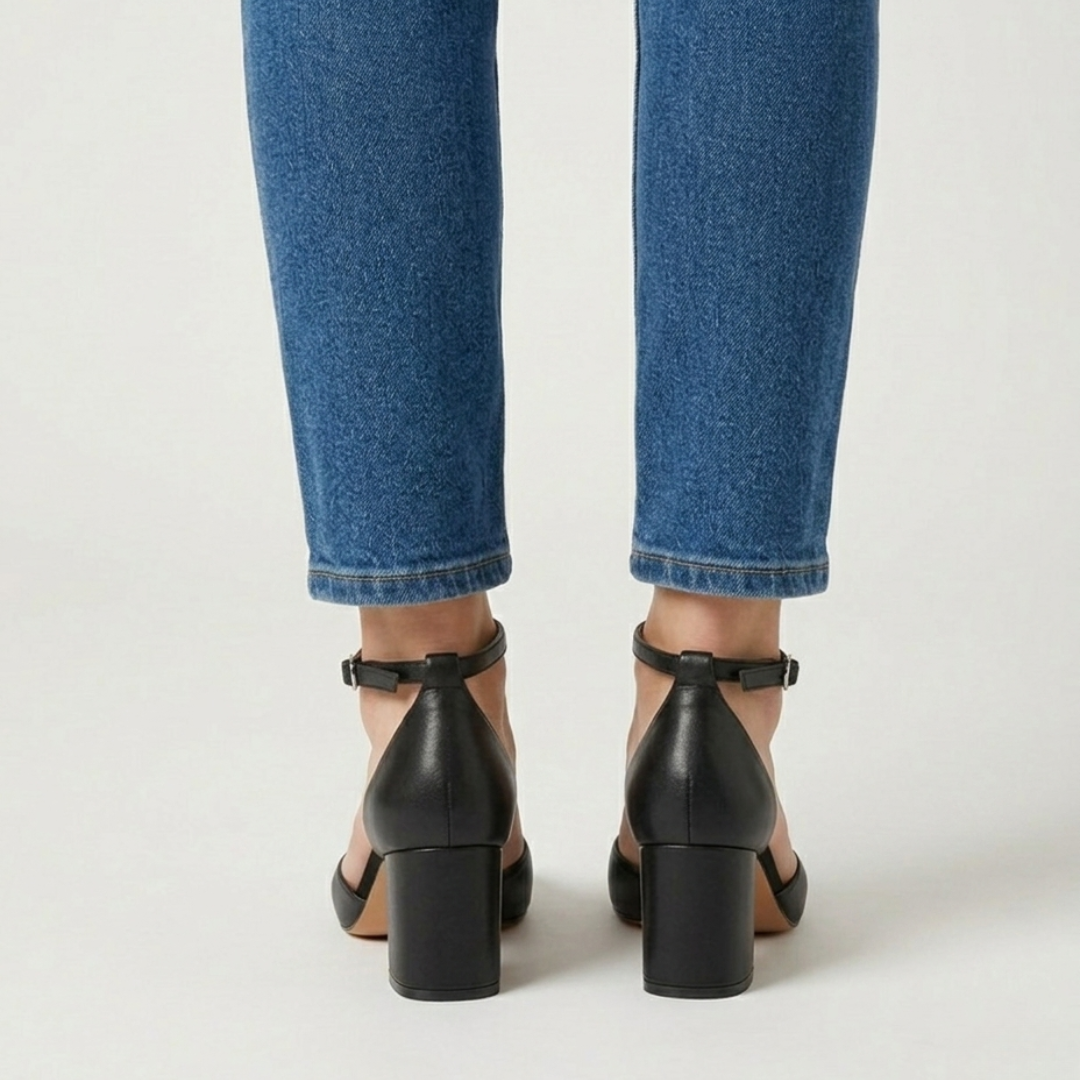 Alaya | Zapatos de tacón con correa plateada