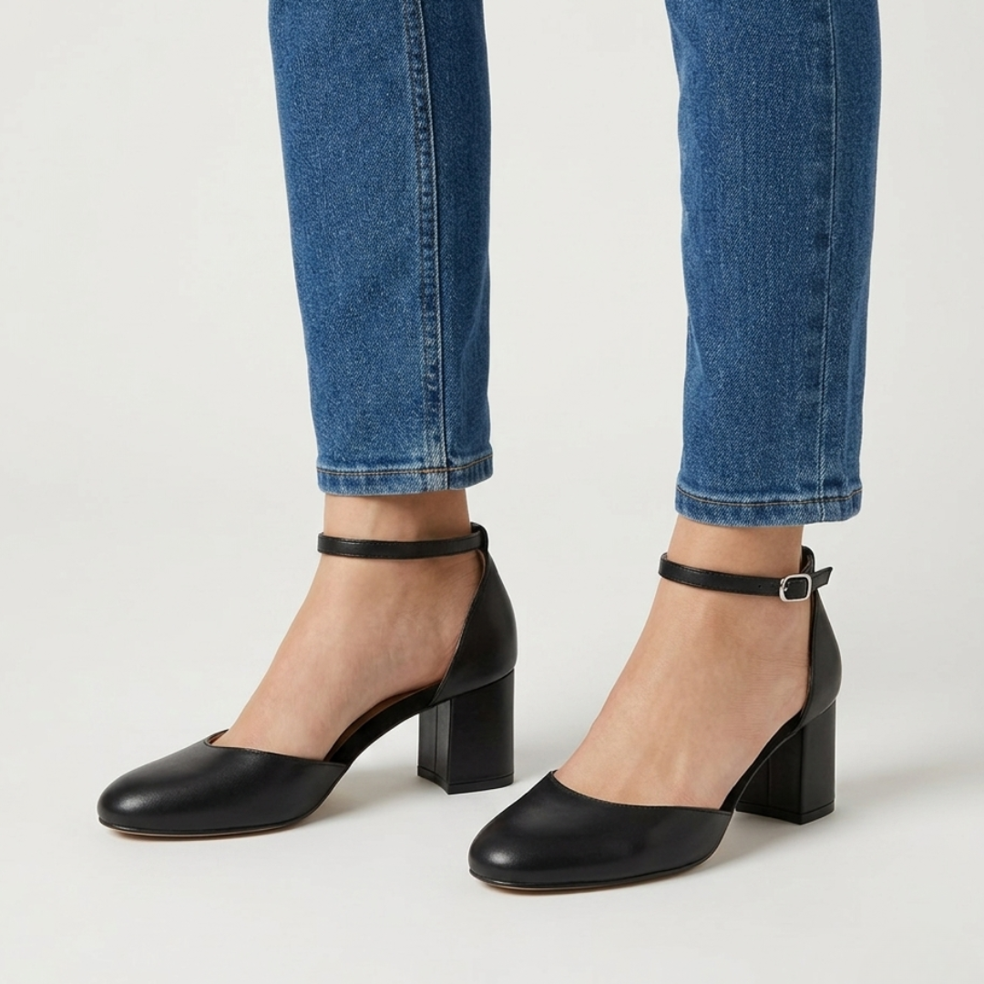 Alaya | Zapatos de tacón con correa plateada