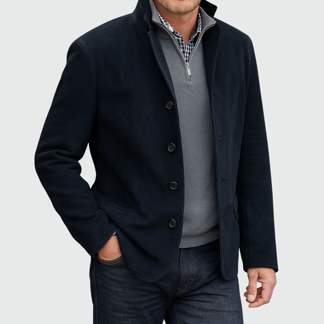 Varel | Chaqueta clásica de ante con botones