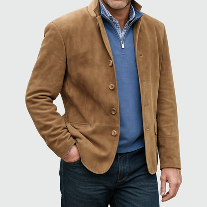 Varel | Chaqueta clásica de ante con botones